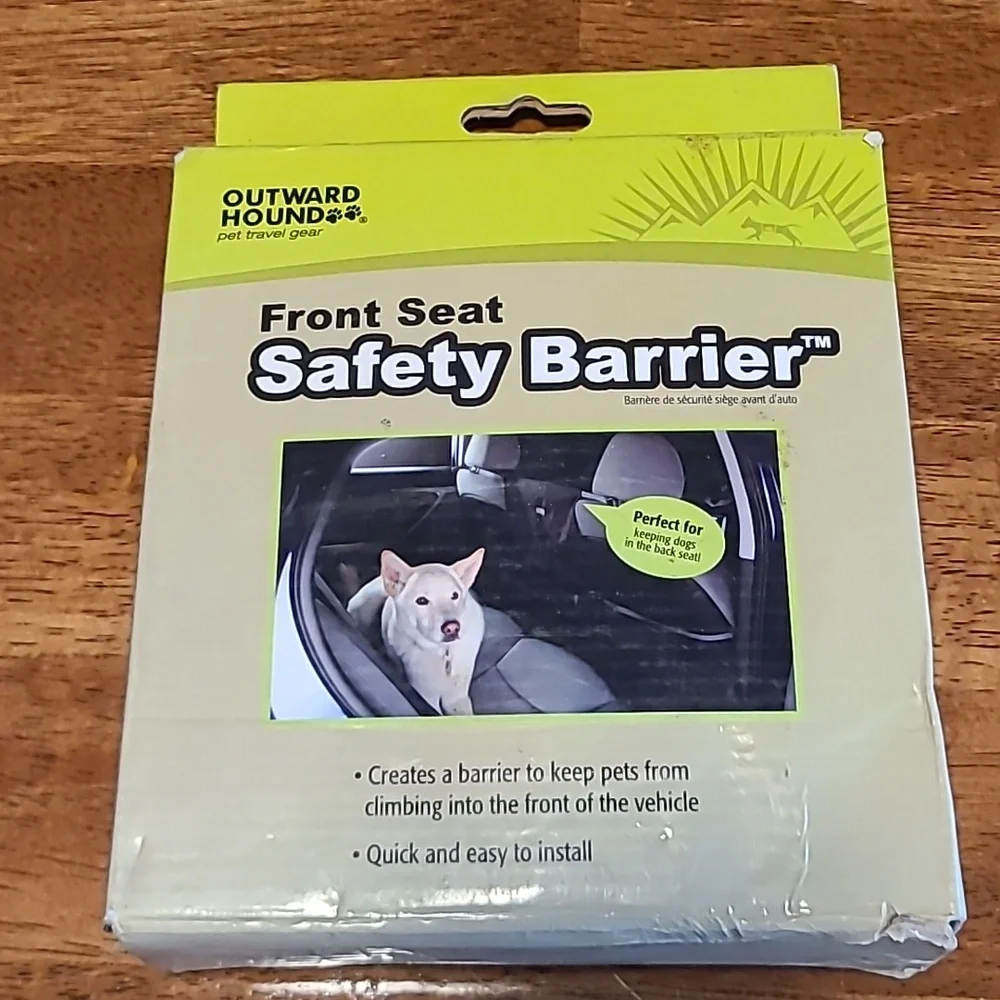 Front seat pet safety barrier